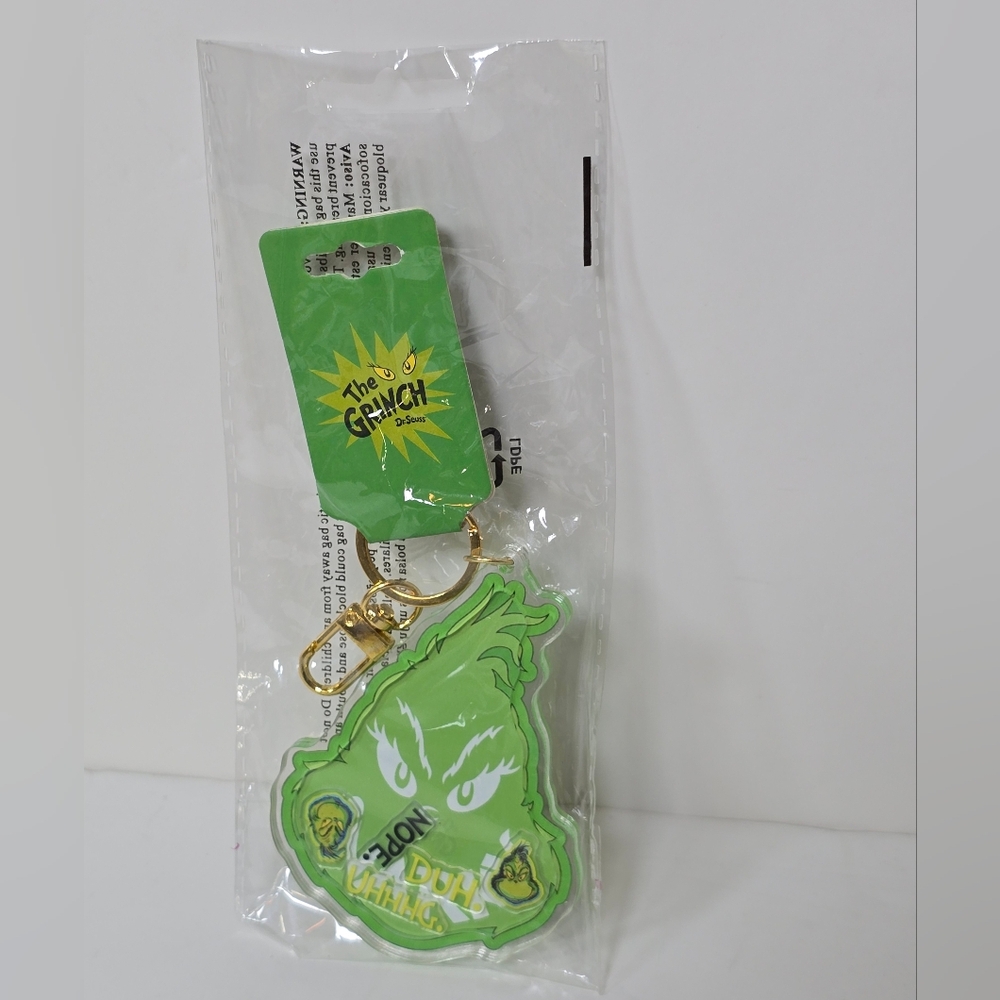 Dr. Seuss Grinch Bioworld Keychain Bag Clip Nwt